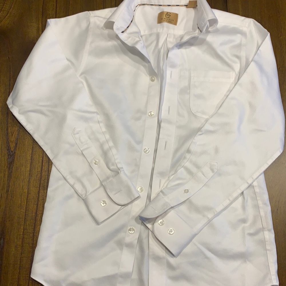 White button down dress shirt boys size 10/12
